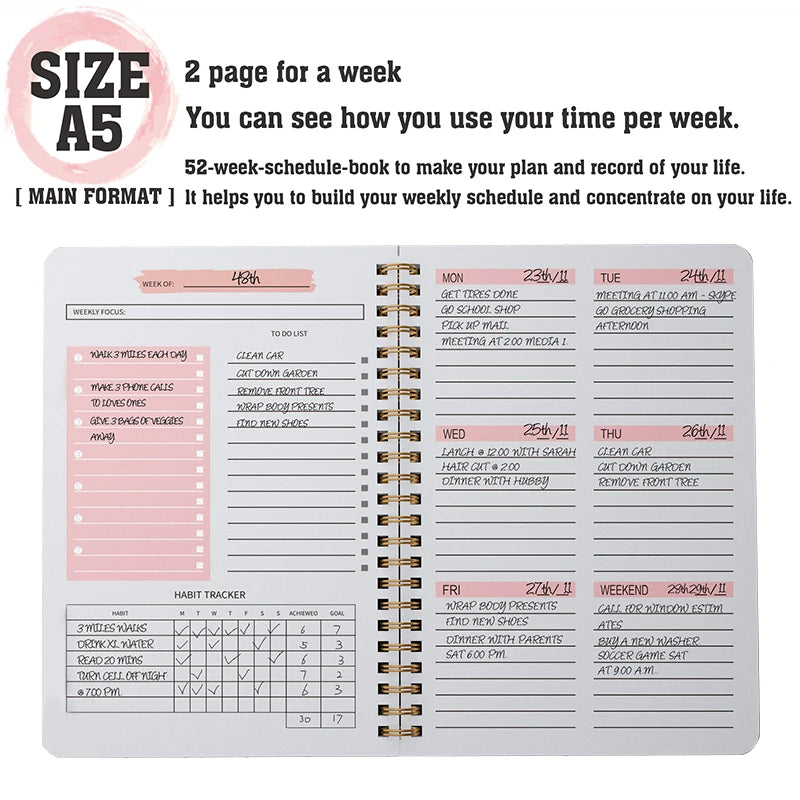 Diary Planner(Weekly Planner)(Non Dated)