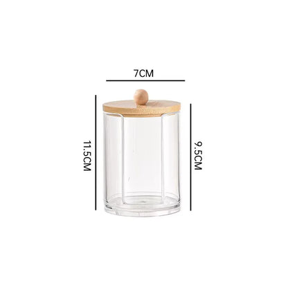 Clear Plastic Apothecary Jar with bamboo lids