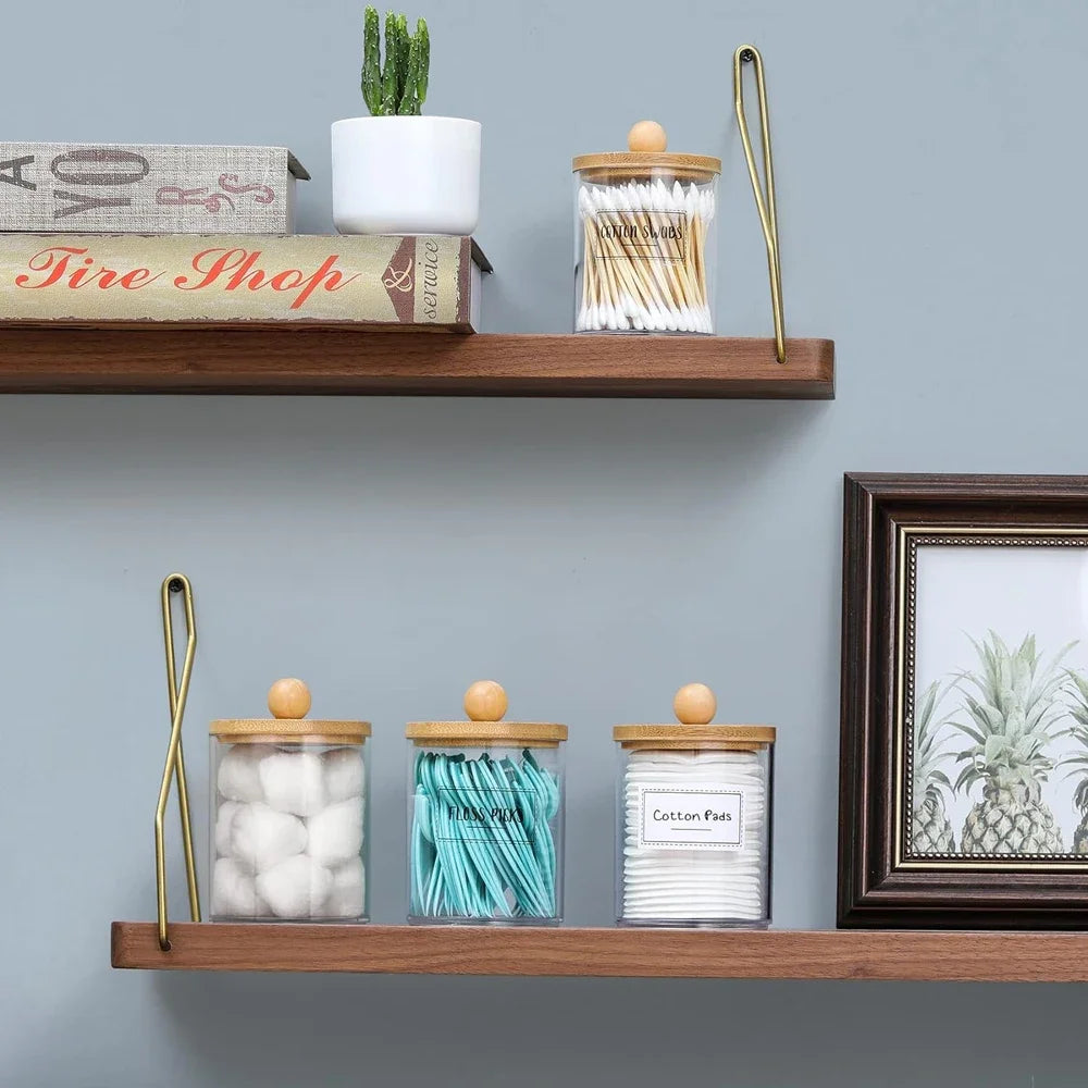 Clear Plastic Apothecary Jar with bamboo lids