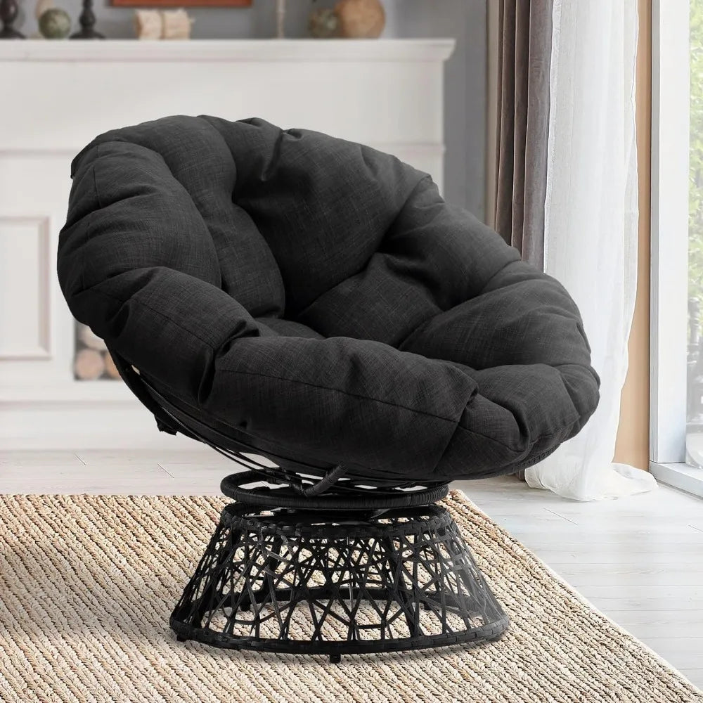 Wicker chair with soft cushion