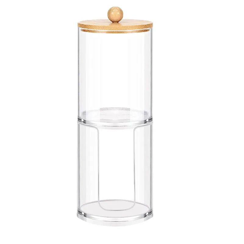 Clear Plastic Apothecary Jar with bamboo lids