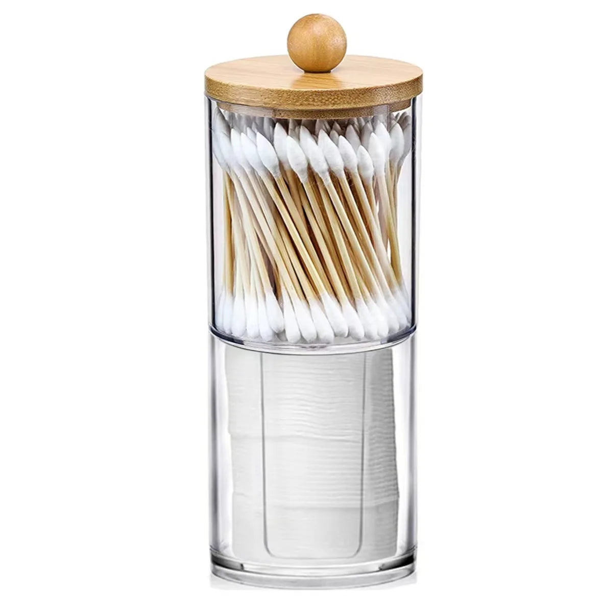 Clear Plastic Apothecary Jar with bamboo lids